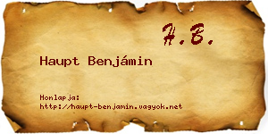 Haupt Benjámin névjegykártya